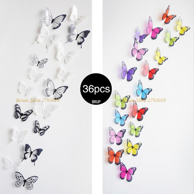 Laxrue™ 36-Piece 3D Crystal Butterfly Wall Stickers
