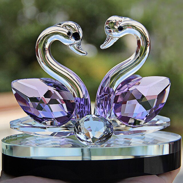 Laxrue™ Crystal Swans Table Figurines